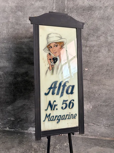 Alfa Nr. 56 Margarine - Glasskilt