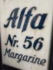Alfa Nr. 56 Margarine - Glasskilt
