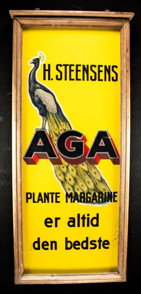 AGA Margarine - Glasskilt