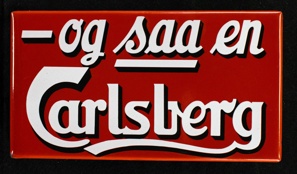 Carlsberg Vinkelskilt - Rød bundfarve