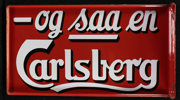Carlsberg Vinkelskilt - Rød bundfarve
