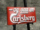 Carlsberg Vinkelskilt - Rød bundfarve