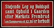 Støjende leg og boldspil forbudt.